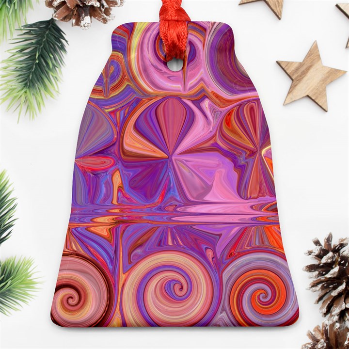 Candy Abstract Pink, Purple, Orange Bell Ornament (2 Sides)