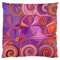 Candy Abstract Pink, Purple, Orange Large Cushion Case (two Sides)