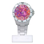 Candy Abstract Pink, Purple, Orange Plastic Nurses Watch Front