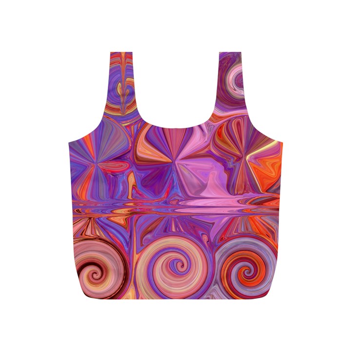 Candy Abstract Pink, Purple, Orange Full Print Recycle Bags (S) 