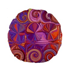 Candy Abstract Pink, Purple, Orange Standard 15  Premium Flano Round Cushions