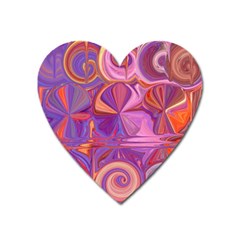 Candy Abstract Pink, Purple, Orange Heart Magnet by digitaldivadesigns