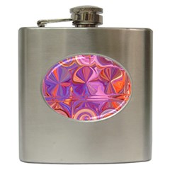 Candy Abstract Pink, Purple, Orange Hip Flask (6 Oz) by digitaldivadesigns