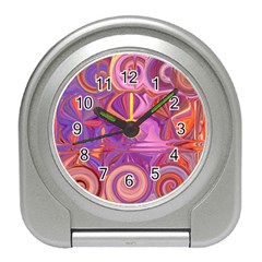 Candy Abstract Pink, Purple, Orange Travel Alarm Clocks by digitaldivadesigns