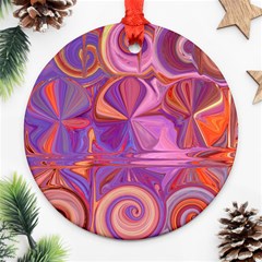 Candy Abstract Pink, Purple, Orange Round Ornament (two Sides)  by digitaldivadesigns