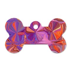 Candy Abstract Pink, Purple, Orange Dog Tag Bone (one Side) by digitaldivadesigns