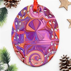 Candy Abstract Pink, Purple, Orange Ornament (oval Filigree)  by digitaldivadesigns