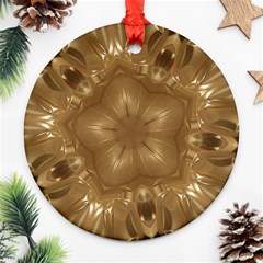 Elegant Gold Brown Kaleidoscope Star Ornament (round)  by yoursparklingshop