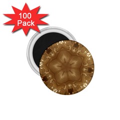 Elegant Gold Brown Kaleidoscope Star 1 75  Magnets (100 Pack)  by yoursparklingshop