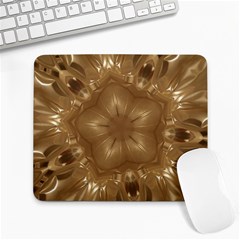 Elegant Gold Brown Kaleidoscope Star Large Mousepads by yoursparklingshop