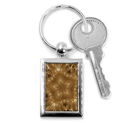 Elegant Gold Brown Kaleidoscope Star Key Chains (rectangle)  by yoursparklingshop