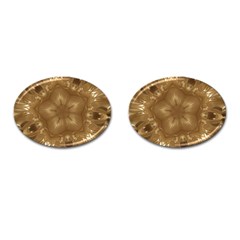 Elegant Gold Brown Kaleidoscope Star Cufflinks (oval) by yoursparklingshop