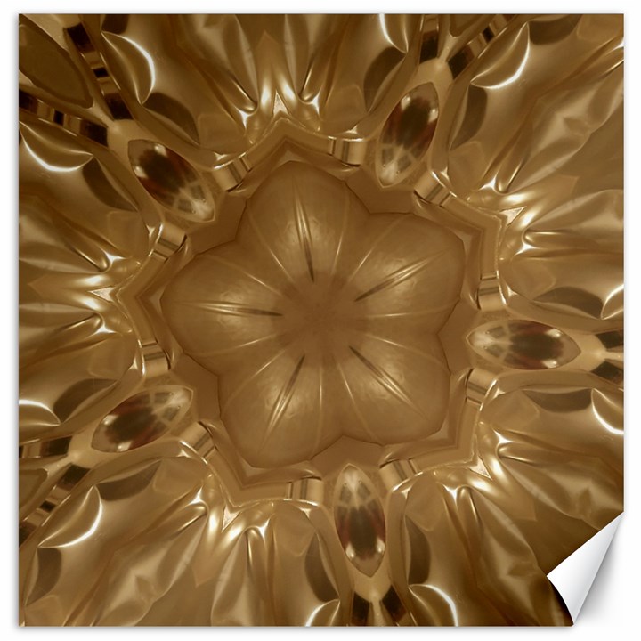 Elegant Gold Brown Kaleidoscope Star Canvas 12  x 12  