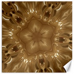 Elegant Gold Brown Kaleidoscope Star Canvas 16  X 16   by yoursparklingshop