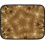 Elegant Gold Brown Kaleidoscope Star Double Sided Fleece Blanket (Mini)  35 x27  Blanket Front