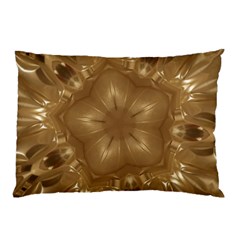 Elegant Gold Brown Kaleidoscope Star Pillow Case (two Sides) by yoursparklingshop