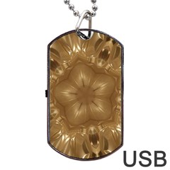 Elegant Gold Brown Kaleidoscope Star Dog Tag Usb Flash (two Sides)  by yoursparklingshop