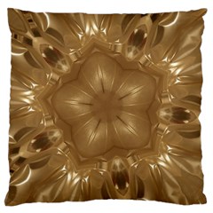 Elegant Gold Brown Kaleidoscope Star Large Cushion Case (two Sides) by yoursparklingshop