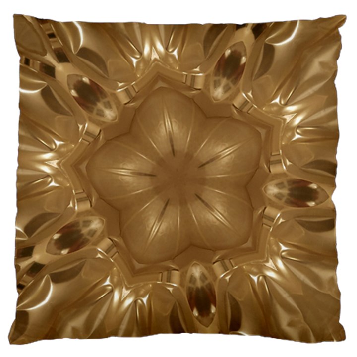 Elegant Gold Brown Kaleidoscope Star Large Cushion Case (Two Sides)