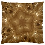 Elegant Gold Brown Kaleidoscope Star Large Cushion Case (Two Sides) Back