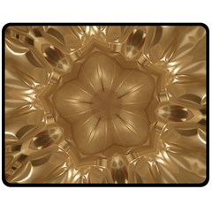 Elegant Gold Brown Kaleidoscope Star Double Sided Fleece Blanket (medium)  by yoursparklingshop