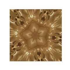 Elegant Gold Brown Kaleidoscope Star Small Satin Scarf (square) by yoursparklingshop