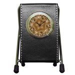 Elegant Gold Brown Kaleidoscope Star Pen Holder Desk Clocks Front