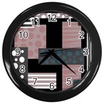 Collage  Wall Clocks (Black) Front