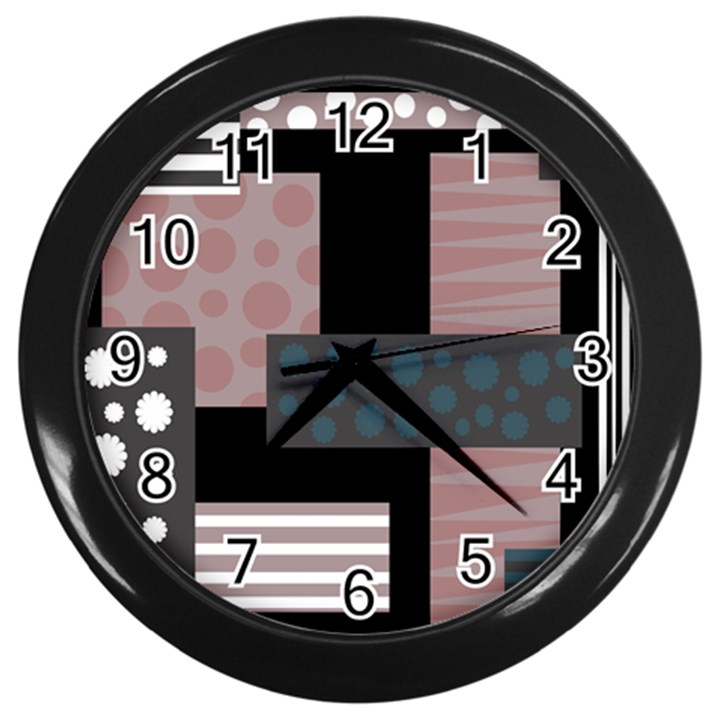 Collage  Wall Clocks (Black)