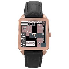 Collage  Rose Gold Leather Watch 