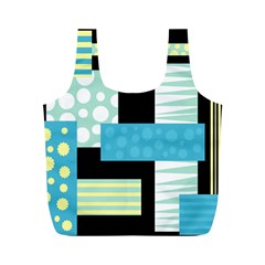 Blue Collage Full Print Recycle Bags (m)  by Valentinaart