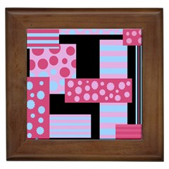 Pink Collage Framed Tiles by Valentinaart