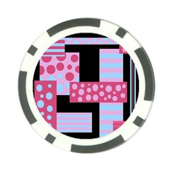 Pink Collage Poker Chip Card Guards by Valentinaart