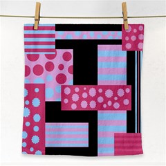 Pink Collage Face Towel by Valentinaart