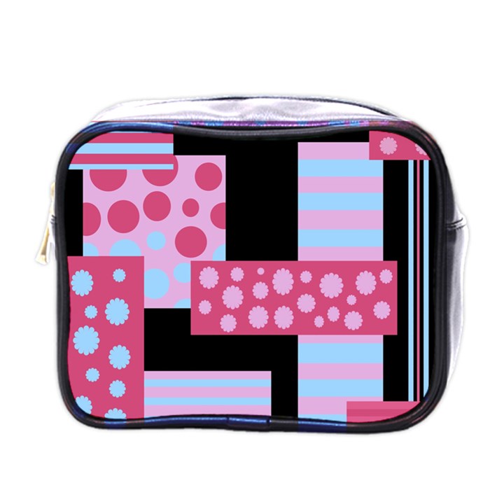 Pink collage Mini Toiletries Bags