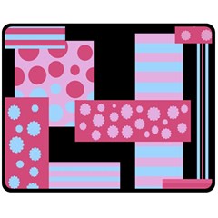 Pink Collage Fleece Blanket (medium)  by Valentinaart