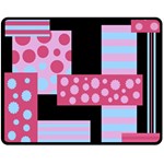 Pink collage Double Sided Fleece Blanket (Medium)  58.8 x47.4  Blanket Back