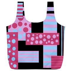 Pink Collage Full Print Recycle Bags (l)  by Valentinaart