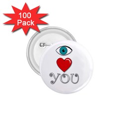 I Love You 1 75  Buttons (100 Pack)  by Valentinaart