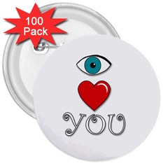 I Love You 3  Buttons (100 Pack)  by Valentinaart