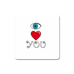 I Love You Square Magnet by Valentinaart