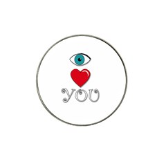 I Love You Hat Clip Ball Marker by Valentinaart