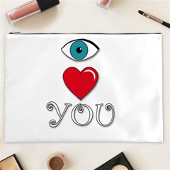 I Love You Cosmetic Bag (xxl)  by Valentinaart