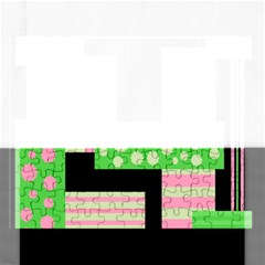 Green And Pink Collage Rectangular Jigsaw Puzzl by Valentinaart