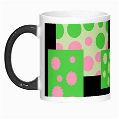 Green And Pink Collage Morph Mugs by Valentinaart