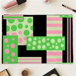 Green and pink collage Cosmetic Bag (XXL)  Front