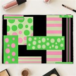 Green and pink collage Cosmetic Bag (XXL)  Back