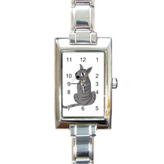 Gray cat Rectangle Italian Charm Watch