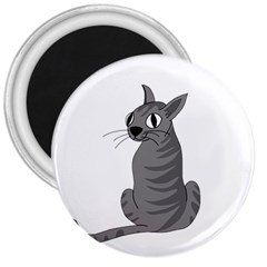 Gray cat 3  Magnets