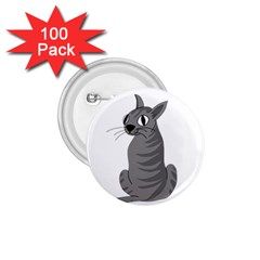 Gray Cat 1 75  Buttons (100 Pack)  by Valentinaart